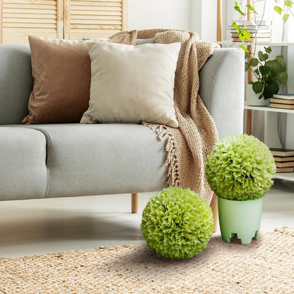 Dreamade 11 Inch Topiary Balls Artificial Outdoor Set of 2, Faux Boxwood Ball, Fake Plant Sphere