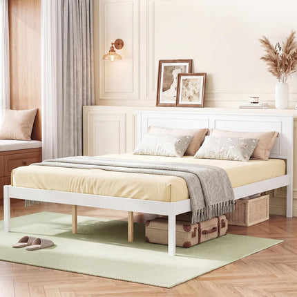 Dreamade Wood Queen/Full/Twin Size Bed Frame with Wooden Slat Support