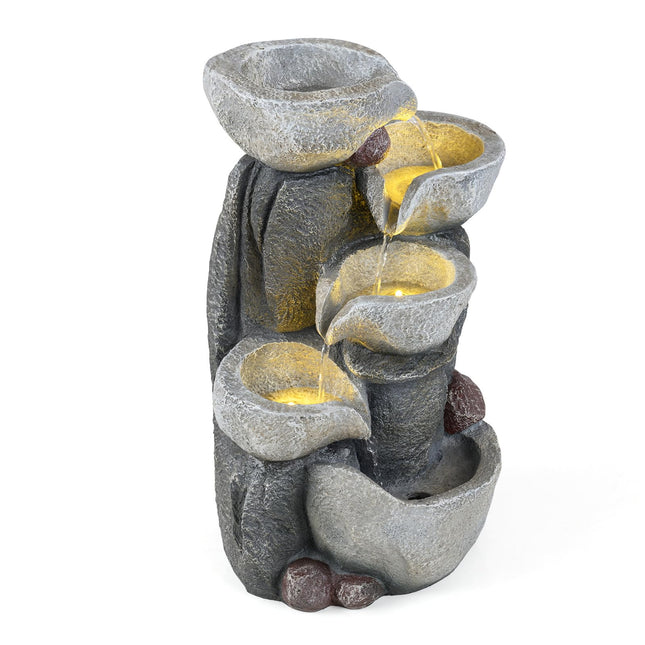 Dreamade 5-Tier Outdoor Water Fountain with Lights