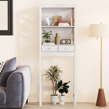 Dreamade Over The Toilet Storage Cabinet, 65" Tall Freestanding Bathroom Organizer with Open Shelves