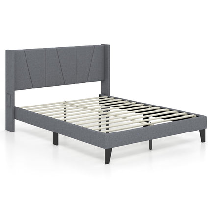 Dreamade Queen/Full SizeBed Frame with Wingback Headboard