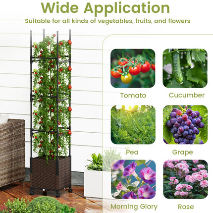 Dreamade Raised Garden Bed Planter Box with Trellis