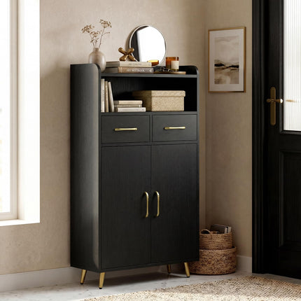 Dreamade Freestanding Bathroom Storage Cabinet with 2 Drawers and 2 Doors