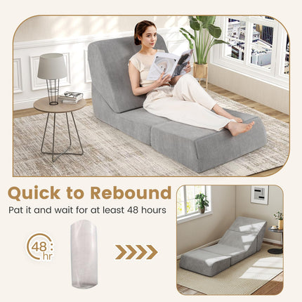 Dreamade 3-in-1 Folding Sofa Bed Convertible Sleeper Chair with Back Support, High Density Sponge