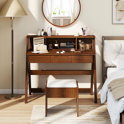 Dreamade Mid Century Modern Desk with 3 Drawers