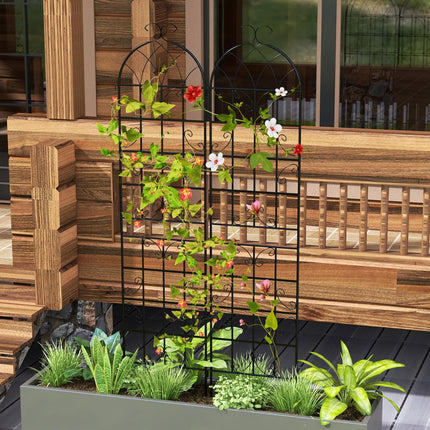 Dreamade 2 Pack Trellis for Climbing Plants Outdoor, 7 FT Tall Galvanized Steel Garden Trellis