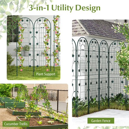Dreamade Garden Trellis, Tall Galvanized Steel Trellis for Climbing Plants