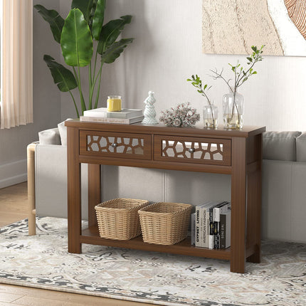 Dreamade 2-Tier Console Table with Drawers
