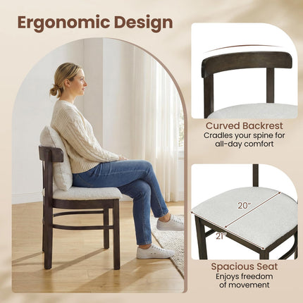 Dreamade Wood Dining Chairs Set of 2/4 w/Removable Pillow