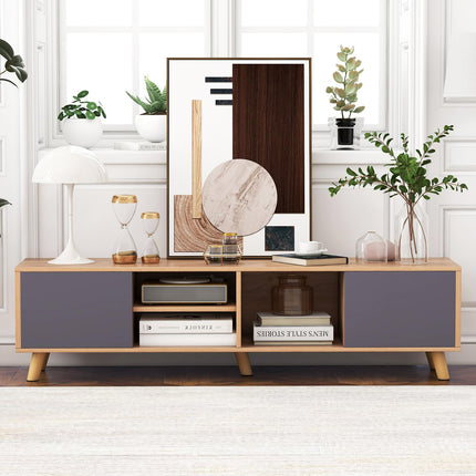 Dreamade TV Stand for TVs up to 65 Inch, Entertainment Center with 2 Side Cabinets