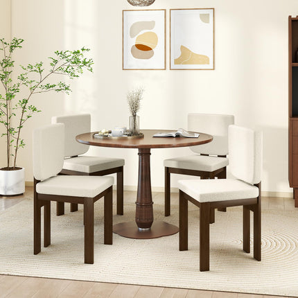 Dreamade Soft Sherpa Upholstered Kitchen Dining Room Chairs（2/4）
