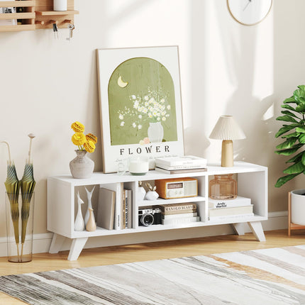 Dreamade TV Stand for TVs up to 55", 4-Cubby Entertainment Center