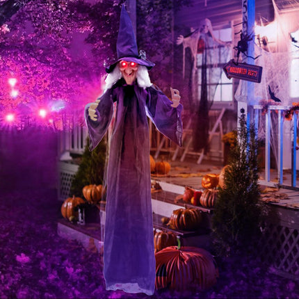 DREAMADE 6 FT Halloween Animatronic Hanging Sound Activated Witch