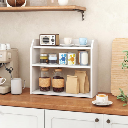 Dreamade 3-Tier Desktop Bookshelf Small Wood Countertop Organizer(1/2)