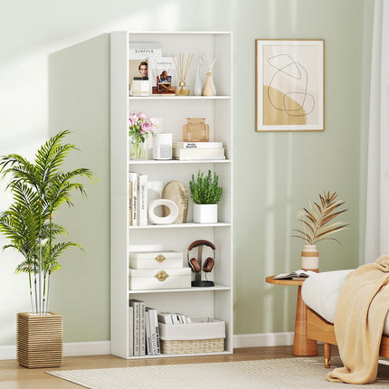 Dreamade 5-Tier Bookshelf Freestanding Bookcase with 5 Open Shelf