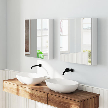 Dreamade Medicine Cabinet, 24.5" x 25.5" Bathroom Wall Cabinet with 2 Mirror Door