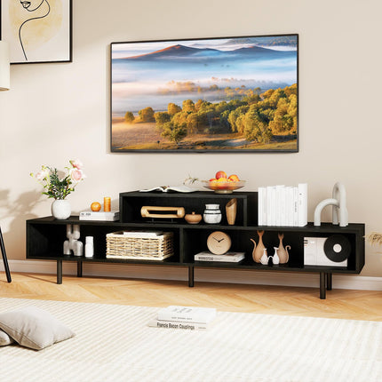 Dreamade 3 Cubby TV Stand for 55/65/70 Inch TV | 63" Modern Entertainment Center