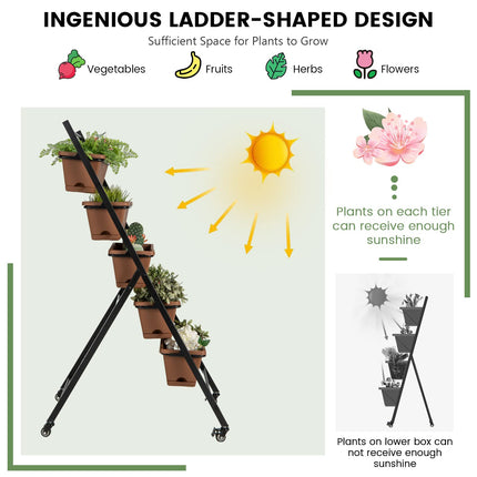 Dreamade Vertical Planter Raised Bed on Wheels