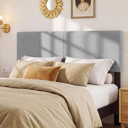 Dreamade Upholstered Headboard Queen/Full Size Vertical Quilted Linen Fabric Head Board