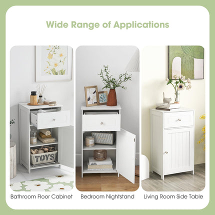 Dreamade Floor Bathroom Storage Cabinet Freestanding Cabinet with Drawer