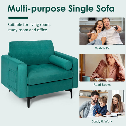 Dreamade Sofa Chair, Accent Armchair w/Comfy Cushion