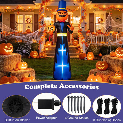 DREAMADE 10FT Halloween Inflatable Lighted Pumpkin Gentleman