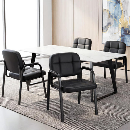 Dreamade Leather Office Reception Chairs with Padded Armrests