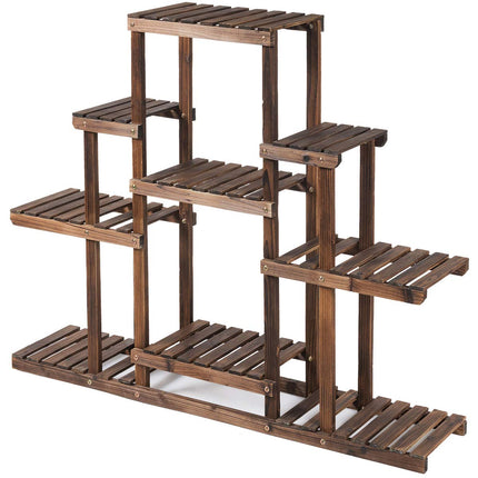 Dreamade Flower Rack Wood Plant Stand Wood Shelves Bonsai Display Shelf