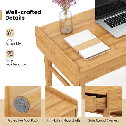 39.5" Bamboo Home Office Desk - Dreamade