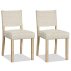 Dreamade Set of 2/4 Upholstered Dining Chairs with Linen Fabric Seat