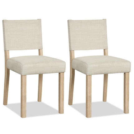 Dreamade Set of 2/4 Upholstered Dining Chairs with Linen Fabric Seat