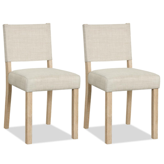 Dreamade Set of 2/4 Upholstered Dining Chairs with Linen Fabric Seat