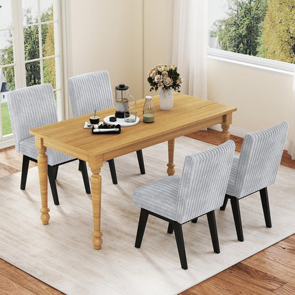 Dreamade Fabric Upholstered Channel Tufted Kitchen Chair w/ 6" Thick Padded Seat & Backrest