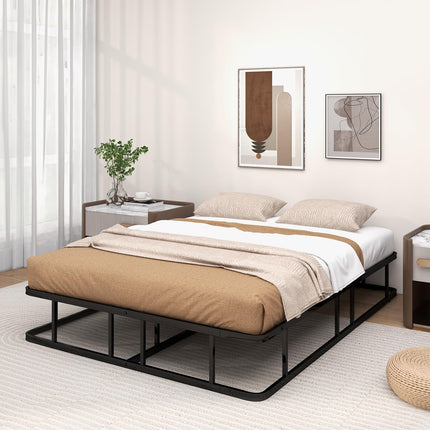Dreamade 10 Inch Bed Frame Queen Size, Metal Platform Queen Bed Frame, Heavy Duty Steel Slat Support