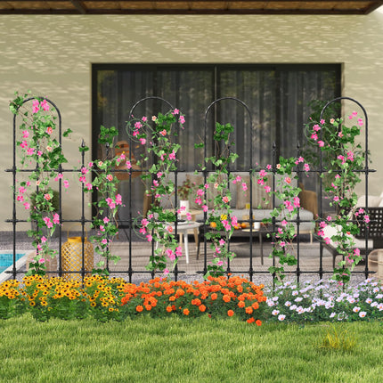 Dreamade Outdoor Garden Trellis for for Climbing Plants, 73” Tall Trellis w/Rustproof PE Coated Metal Pipes
