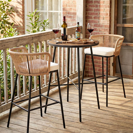 Dreamade 41-inches Patio Bar Table Acacia Wood Pub Table