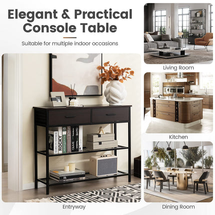Dreamade 39.5” Console Table with Storage Drawer - Entryway Table with 2 Drawers