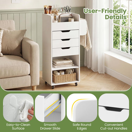 Dreamade Craft Storage Cart - Utility Organizer Cart with 3 Drawers