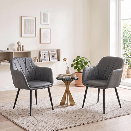 Dreamade Dining Chairs Set with Curved Back & Wide Seat