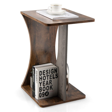 Dreamade End Table, 2 Tier Side Table, Sofa Couch Table for Small Space
