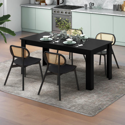 Dreamade 63 Inch Rectangular Modern Dining Kitchen Table for 6 People