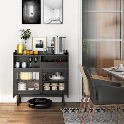 Dreamade Buffet Sideboard, Modern Coffee Bar Storage Cabinet