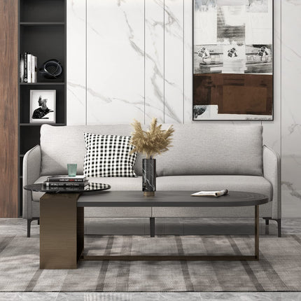 Dreamade Upholstered Sofa Couch, 76" Modern Grey Loveseat