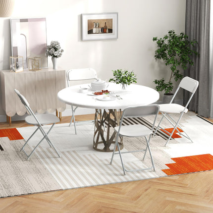 Dreamade Folding Chair with Plastic Seat & Back, Heavy-Duty Metal Frame