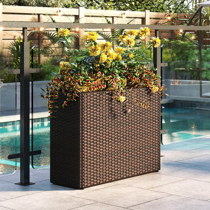 Dreamade 32”x11”x24" Wicker Raised Garden Bed