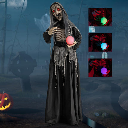 DREAMADE 6ft Halloween Animatronic Wicked Witch Sound and Button Activated