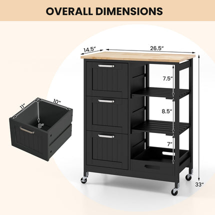 Dreamade Kitchen Island Cart on Wheels