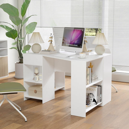 Dreamade White Desk with Drawer 48 Inch Corner Desk