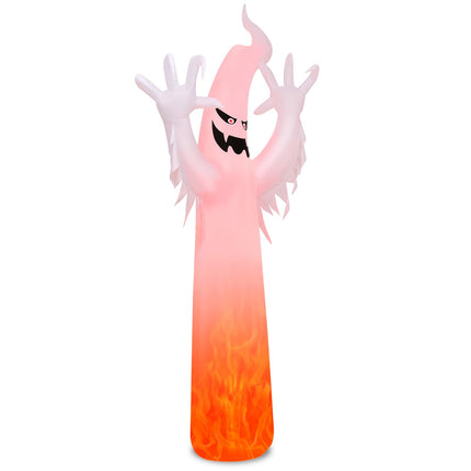 DREAMADE 12 Ft Halloween Inflatable Ghost Lighted Flame Yard Decoration
