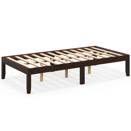 Dreamade 14 Inch Twin Wood Platform Bed Frame, Minimalist Twin Bed Frame with Wooden Slats Support & Rubber Wood Legs
